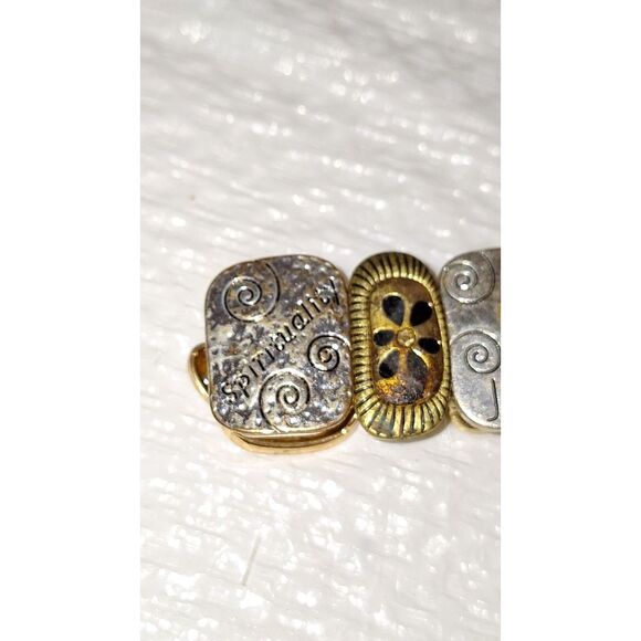 A Family Stretchy Panel Bracelet Multi-Tone Rhinestone Inspirational Gift - Picture 4 of 8